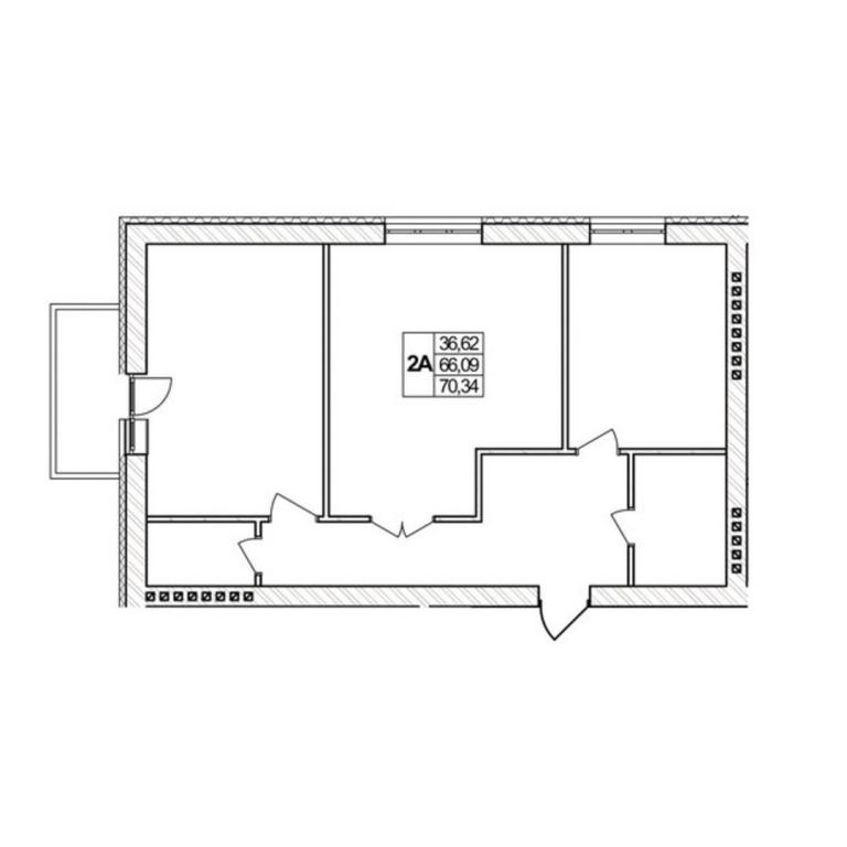 Продается 2-комнатная квартира 70.34 кв. м в Агрономичном, ул. Гагарина, 9 - фото 1