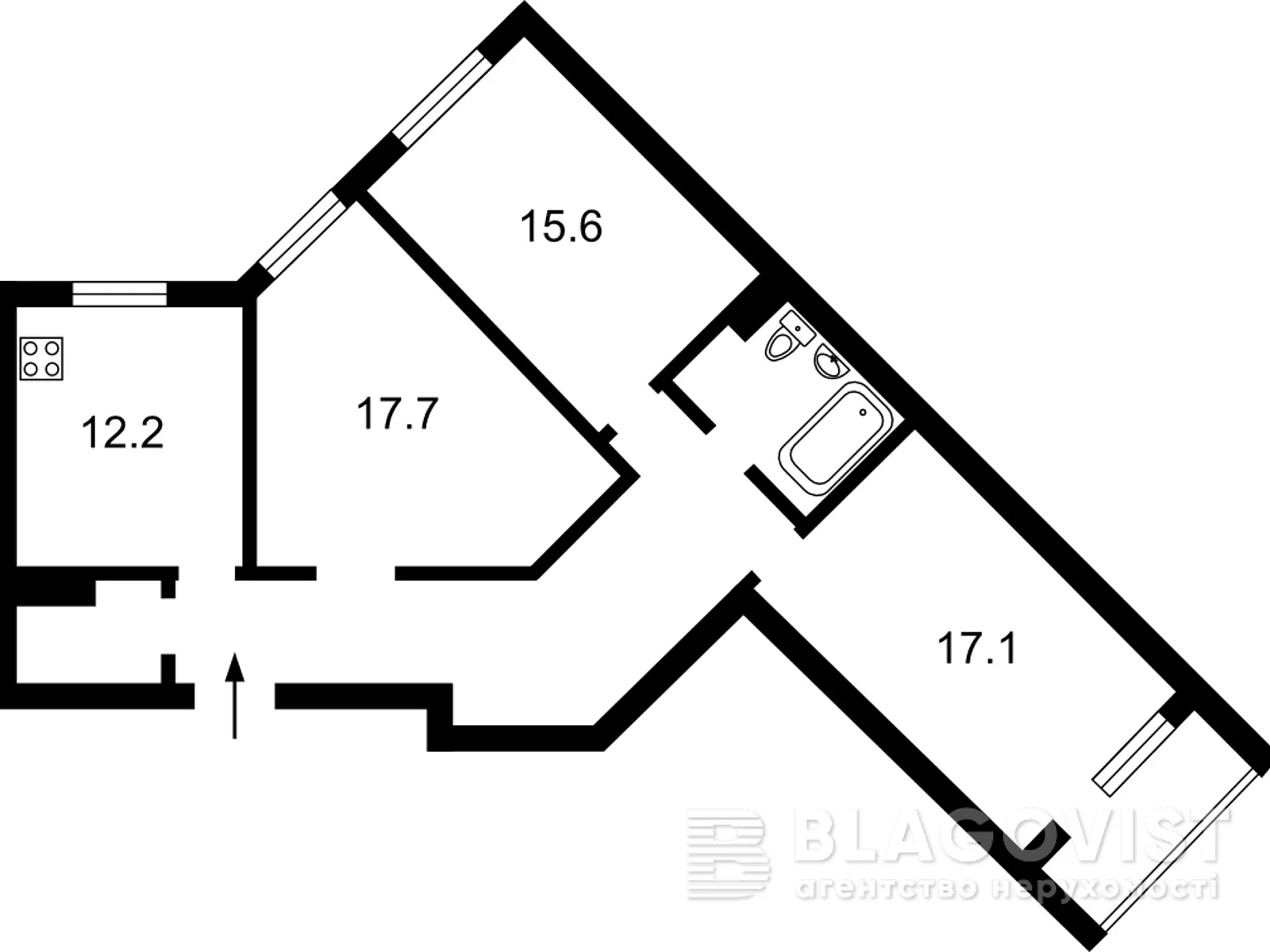 Продается 3-комнатная квартира 89.5 кв. м в Киеве, ул. Ломоносова, 46/1