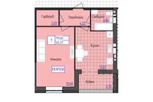 Продается 1-комнатная квартира 46.31 кв. м в Мукачеве, цена: 1111440 грн
