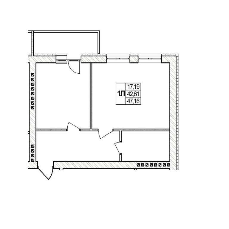 Продается 1-комнатная квартира 47.16 кв. м в Агрономичном, ул. Гагарина, 9