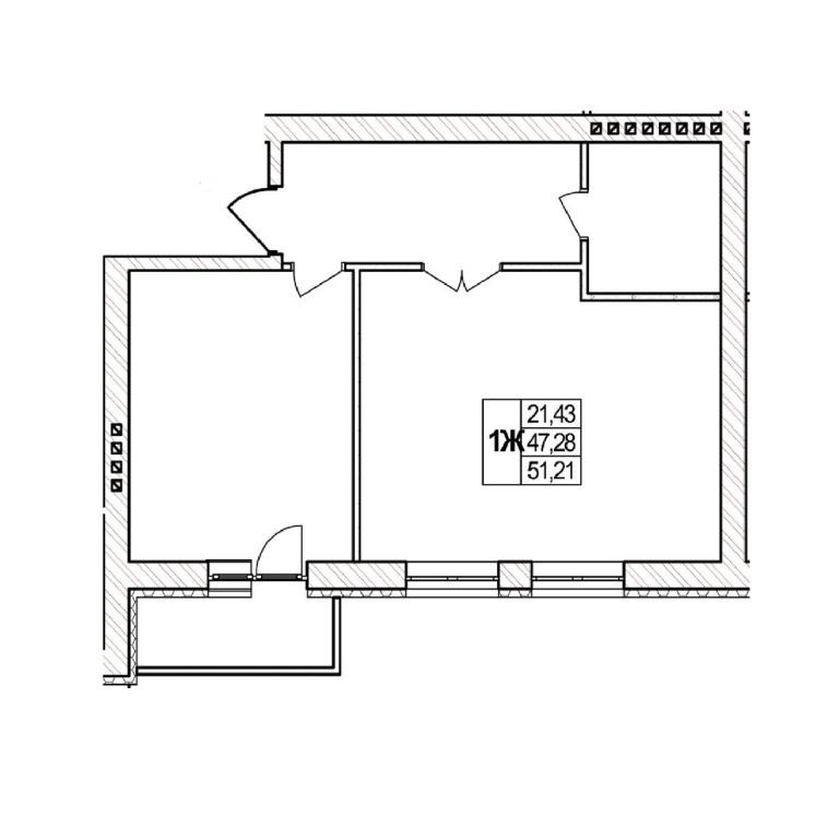 Продается 1-комнатная квартира 51.21 кв. м в Агрономичном, ул. Гагарина, 9