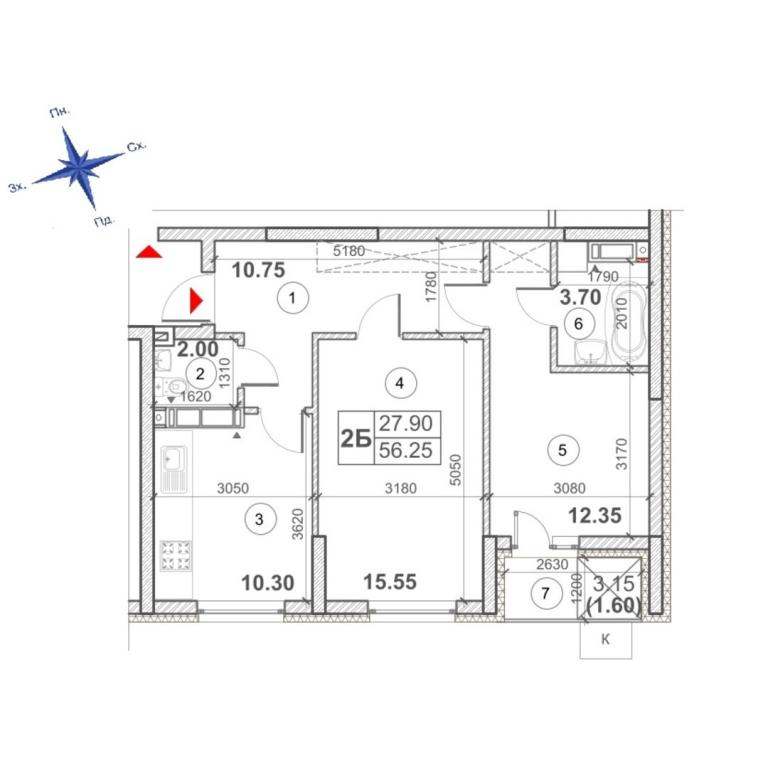 Продается 2-комнатная квартира 56.25 кв. м в Киеве, ул. Загоровская(Багговутовская), 1А