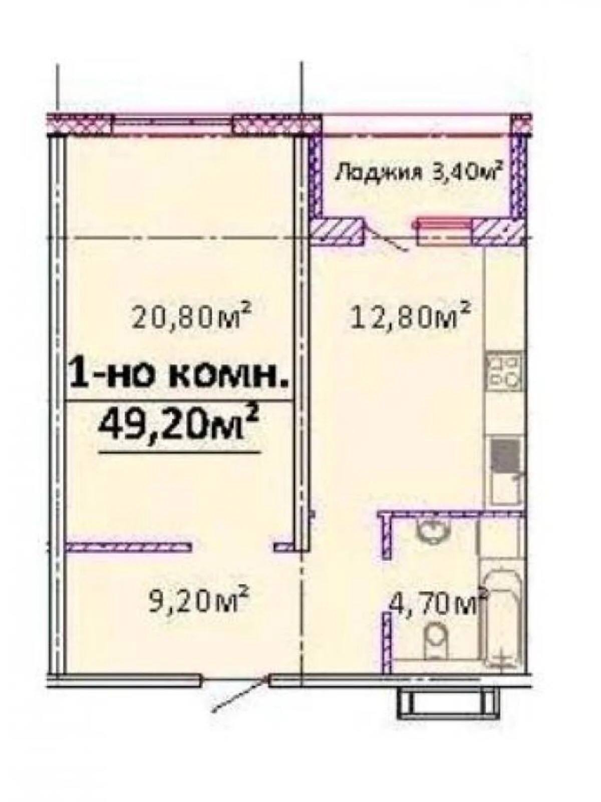 Продається 1-кімнатна квартира 49.2 кв. м у Одесі - фото 2