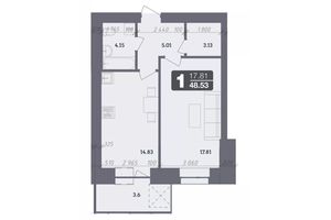 Продается 1-комнатная квартира 48.53 кв. м в Полтаве, цена: 1358840 грн