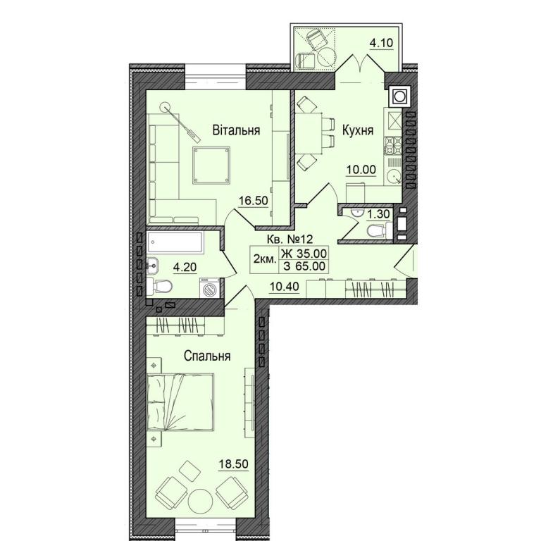 Продается 2-комнатная квартира 65 кв. м в Черновцах, ул. Сторожинецкая