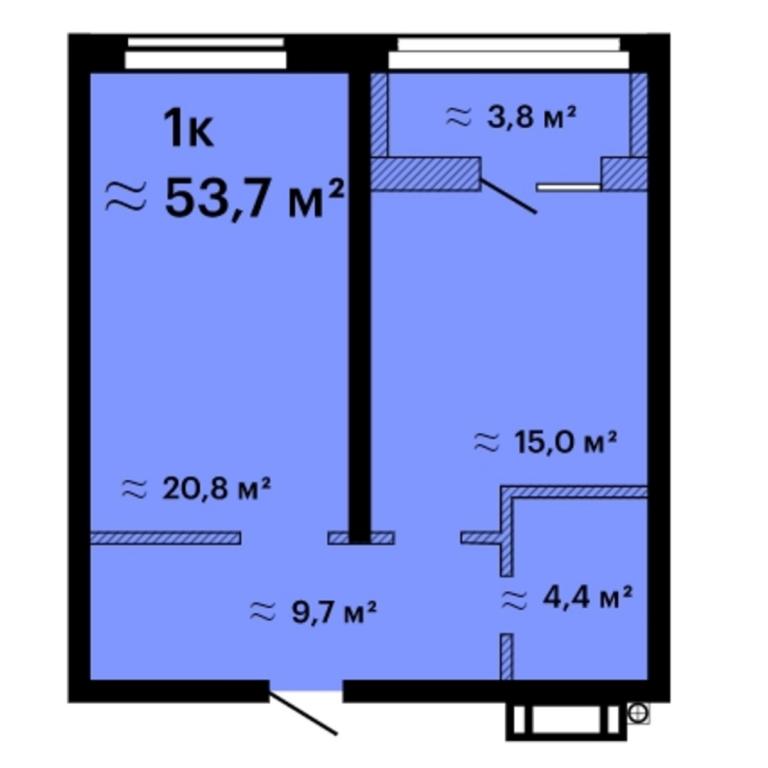 Продається 1-кімнатна квартира 53.7 кв. м у Одесі, просп. Гагаріна, 9