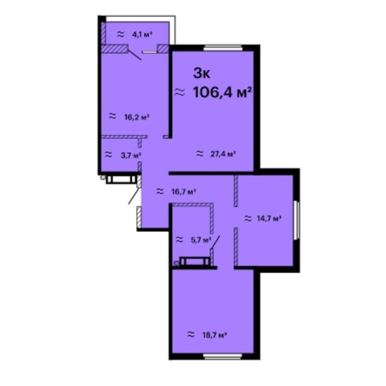 Продается 3-комнатная квартира 106.4 кв. м в Одессе, просп. Гагарина, 9