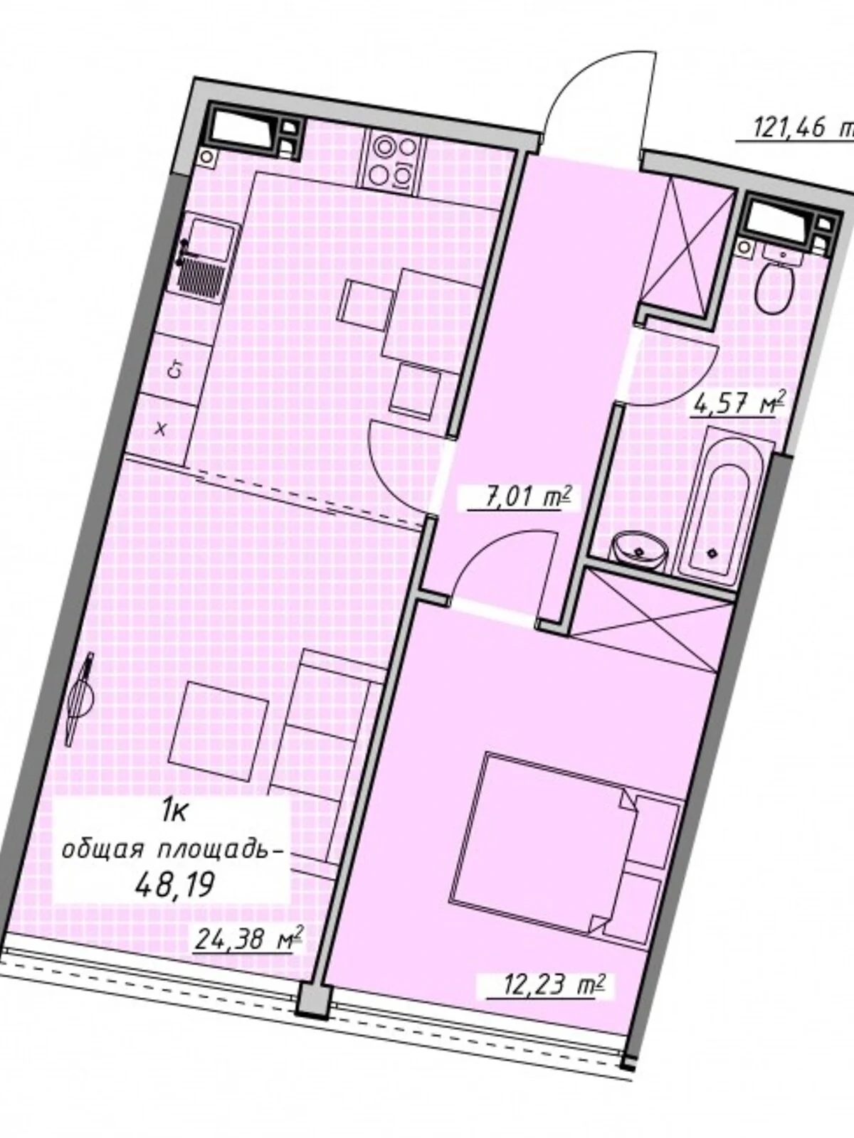 Продается 1-комнатная квартира 48.2 кв. м в Одессе, пер. Курортный, 2