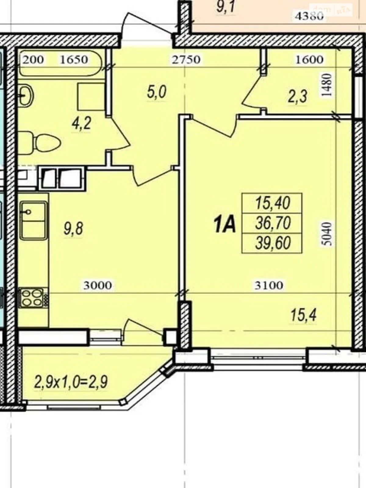 Продается 1-комнатная квартира 39.6 кв. м в Одессе, ул. Прохоровская, 40