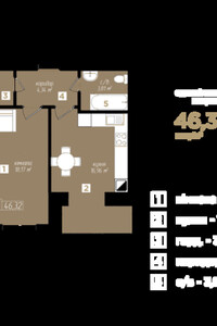 Продается 1-комнатная квартира 46.32 кв. м в Ивано-Франковске, цена: 28024 $