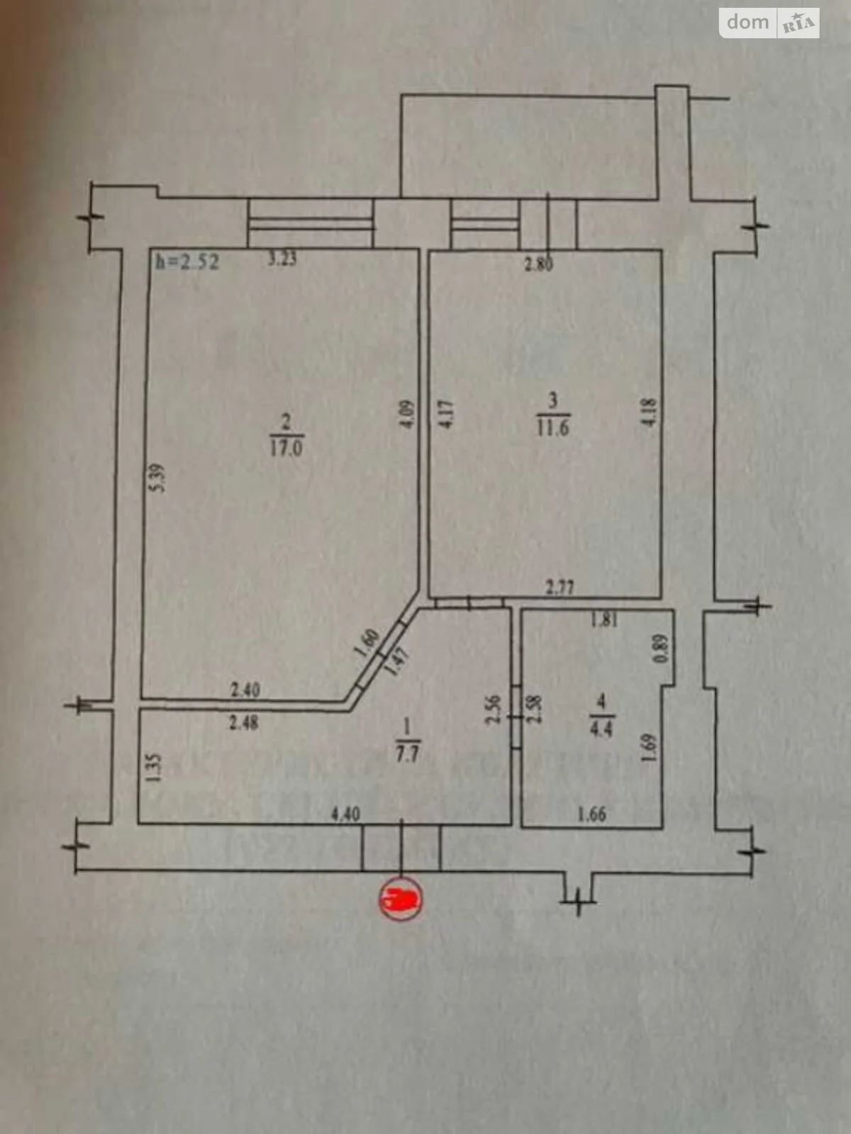 Продается 1-комнатная квартира 44 кв. м в Полтаве, ул. Монастырская, 11 - фото 1