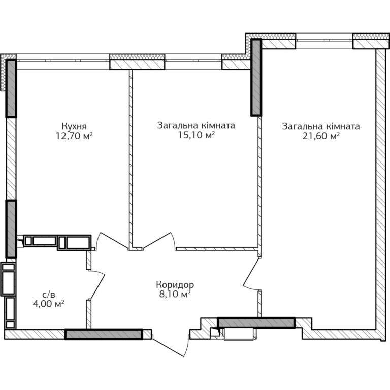 Продается 2-комнатная квартира 62.6 кв. м в Ирпене, цена: 54844 $