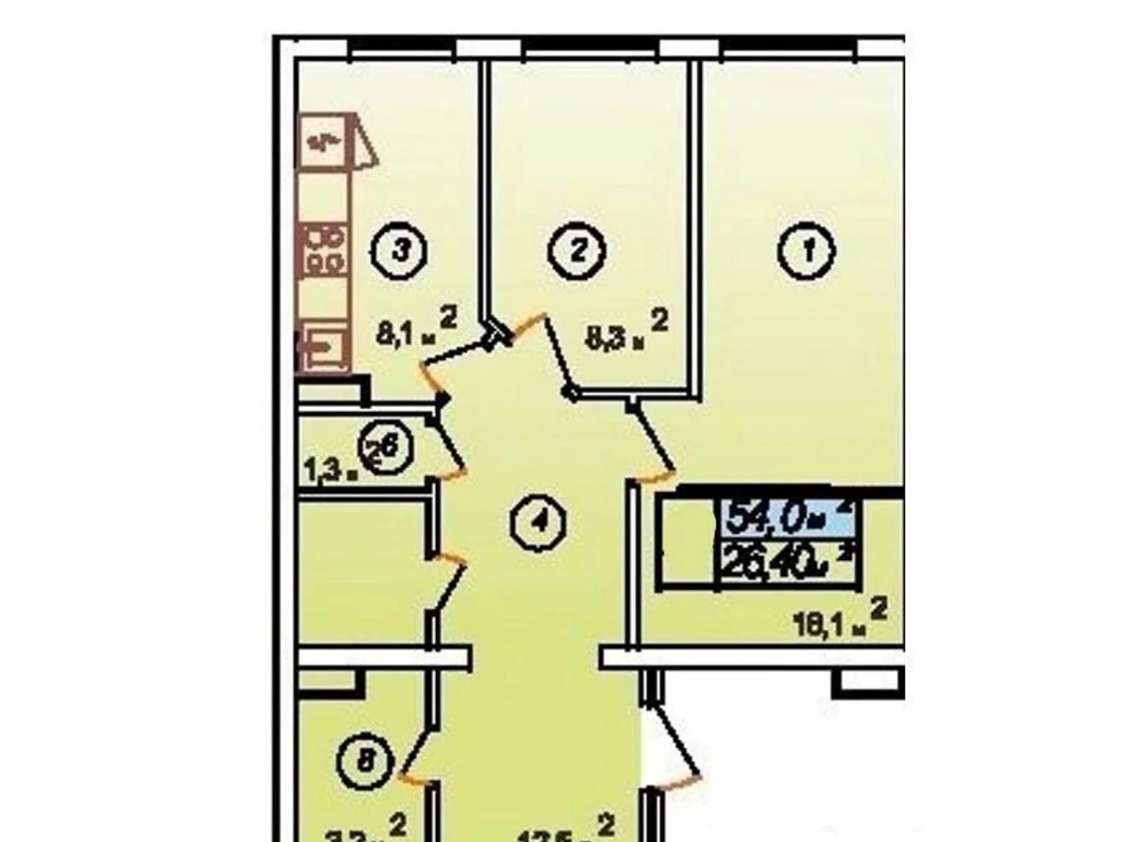 Продається 3-кімнатна квартира 54 кв. м у Одесі, вул. Штильова