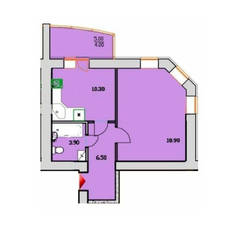 Продается 1-комнатная квартира 43.6 кв. м в Буче, ул. Ивана Кожедуба