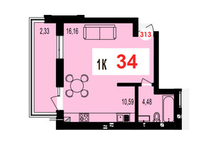 Продается 1-комнатная квартира 34 кв. м в Ивано-Франковске, цена: 18360 $