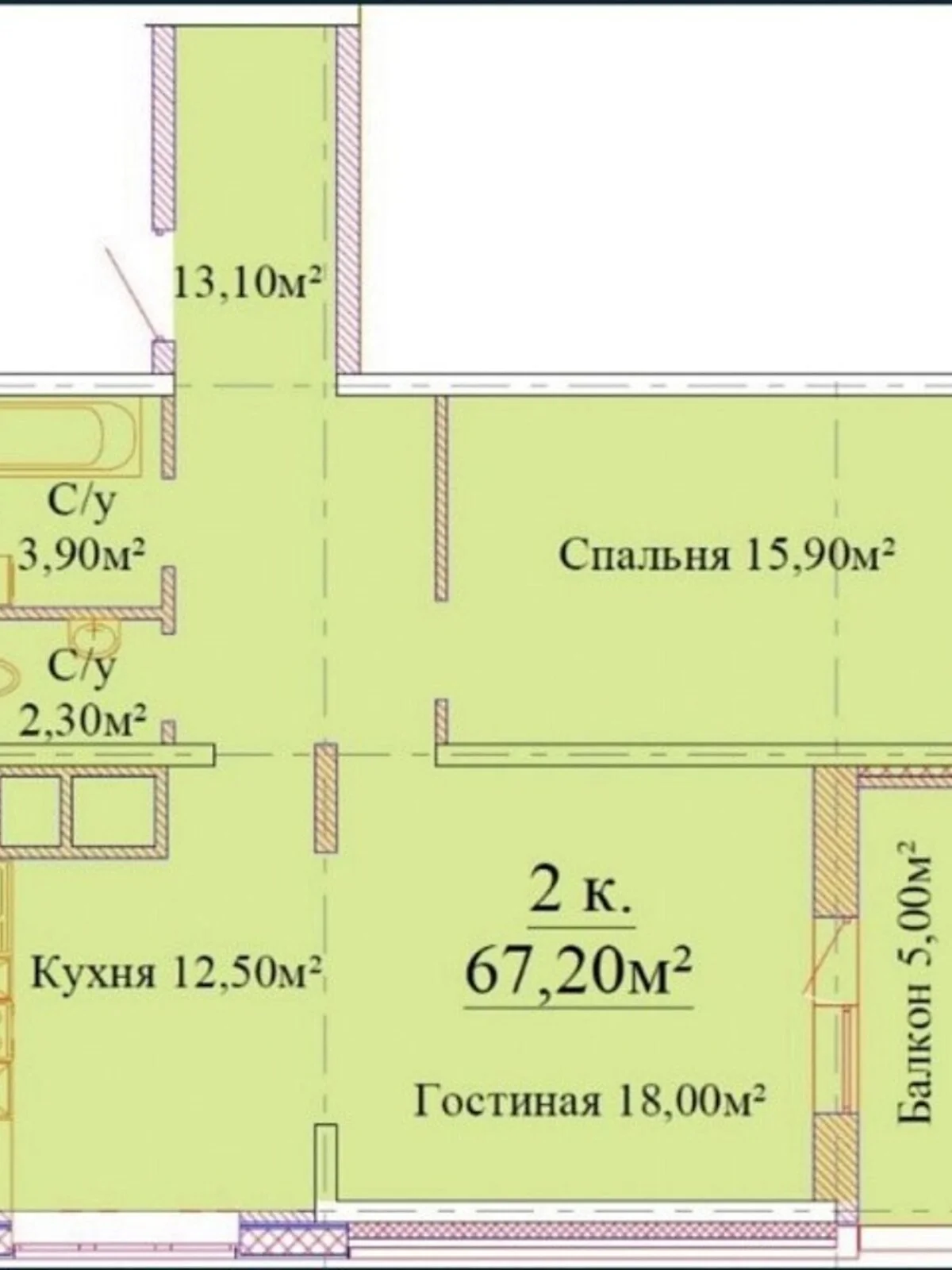 Продается 2-комнатная квартира 68 кв. м в Одессе, ул. Варненская, 27А/2 - фото 1