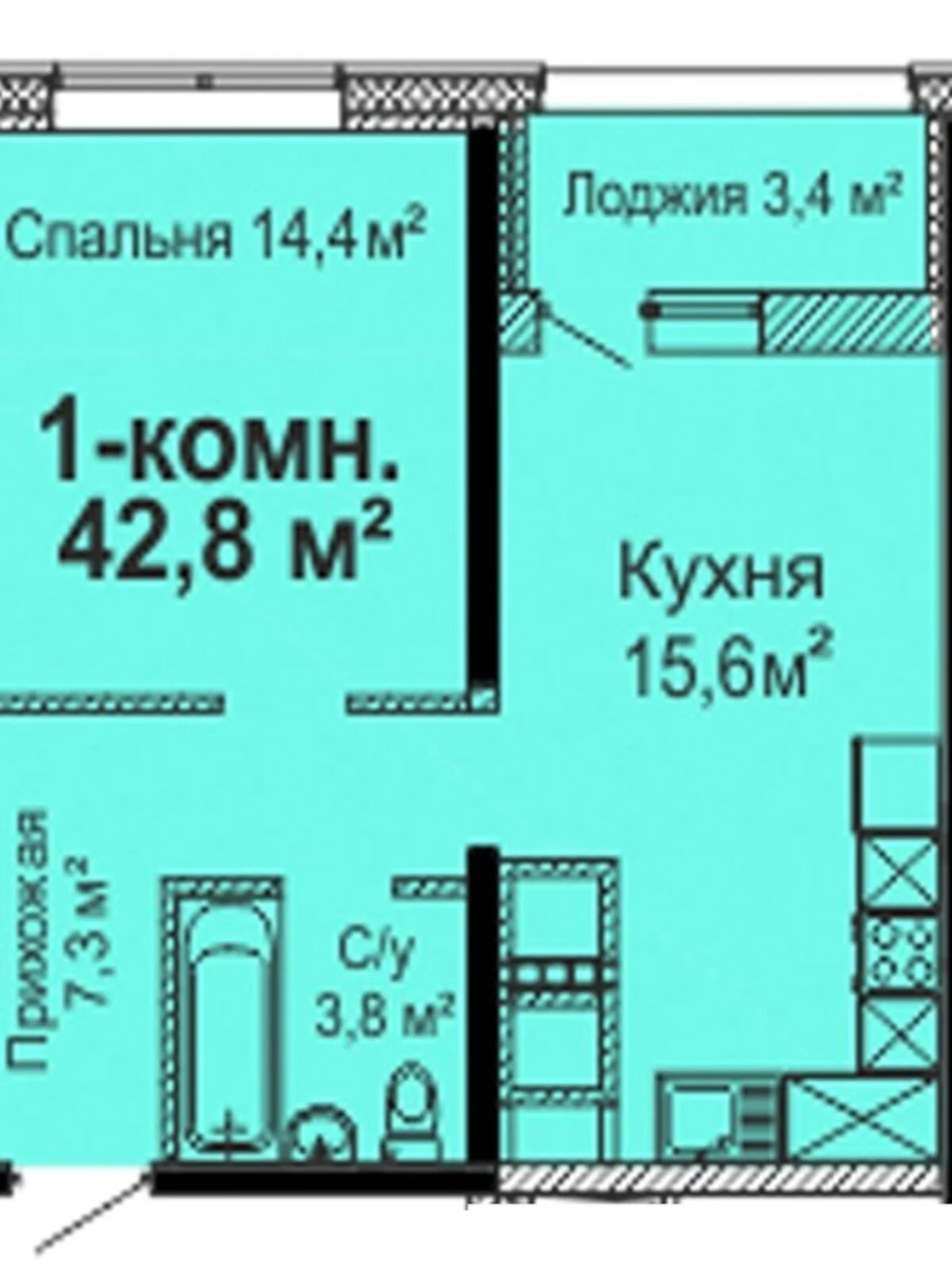Продается 1-комнатная квартира 44 кв. м в Одессе, ул. Варненская, 27А/2 - фото 1