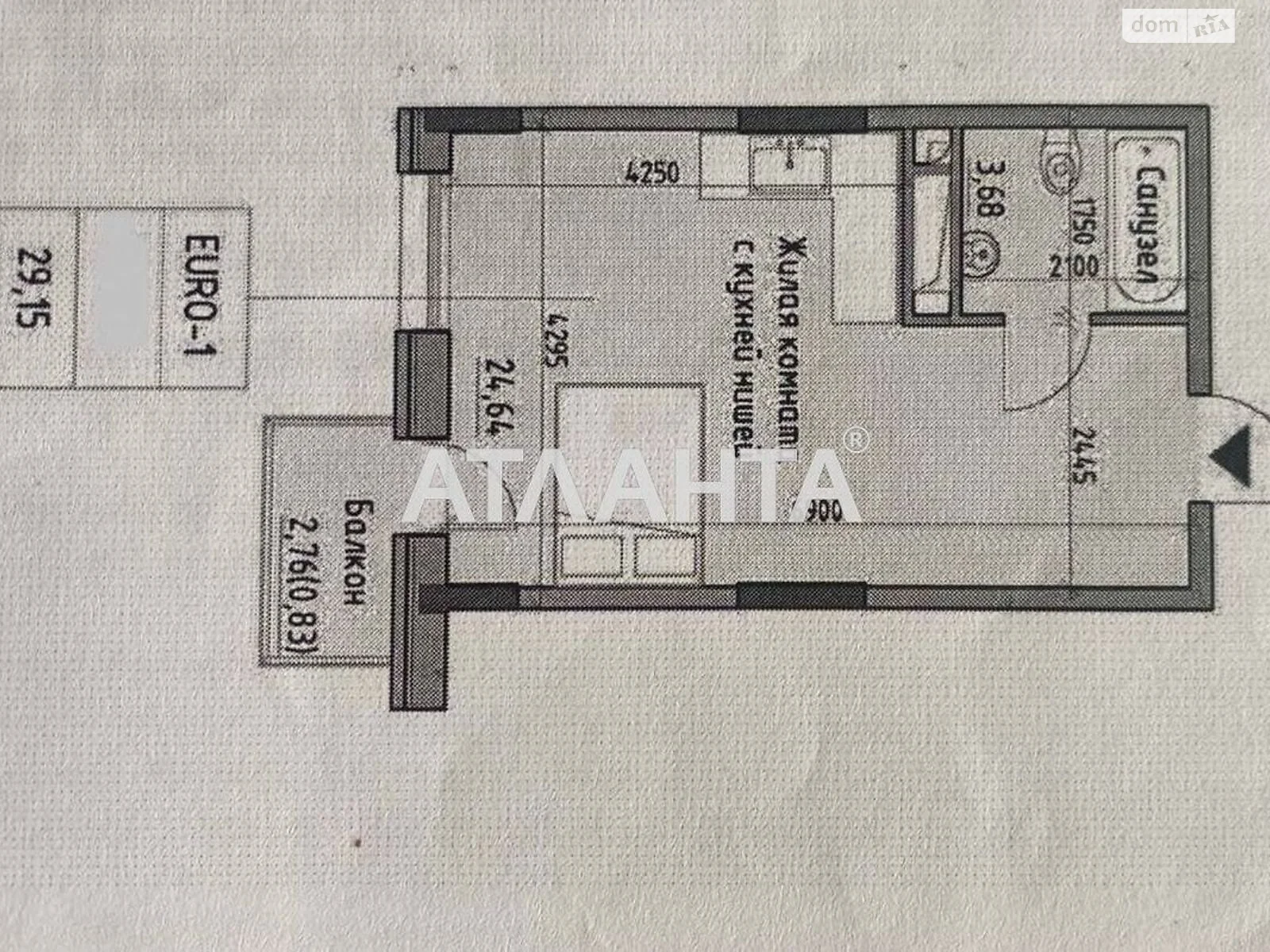 Продается 1-комнатная квартира 29.15 кв. м в Одессе, ул. Радостная, 29В