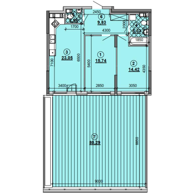 Продается 2-комнатная квартира 94.3 кв. м в Киеве, цена: 106234 $