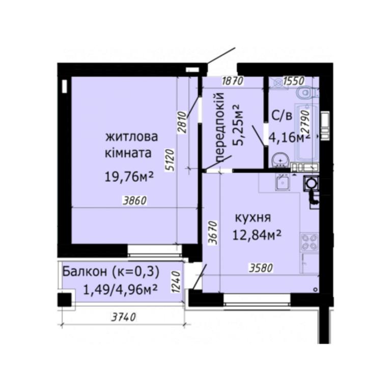 Продается 1-комнатная квартира 43.5 кв. м в Киеве, ул. Метрологическая, 148 - фото 1