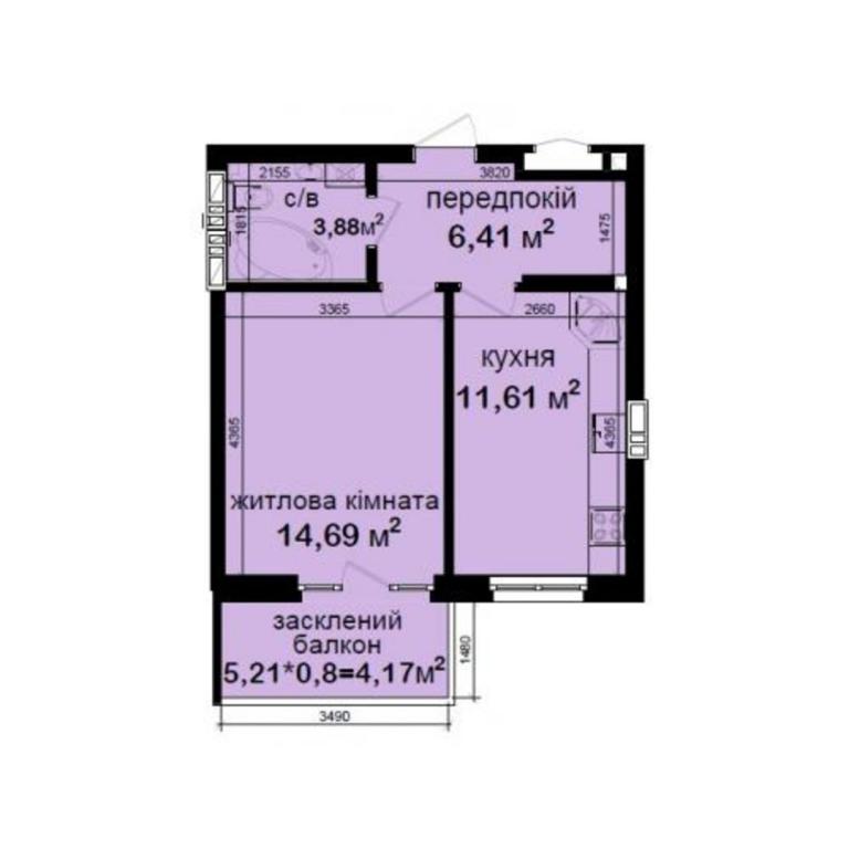 Продается 1-комнатная квартира 40.76 кв. м в Киеве, ул. Метрологическая, 148 - фото 1