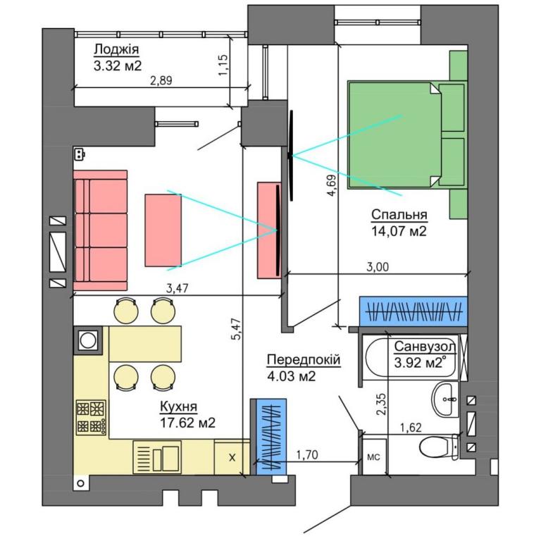 Продается 1-комнатная квартира 41.3 кв. м в Николаеве, ул. Архитектора Старова, 2/7