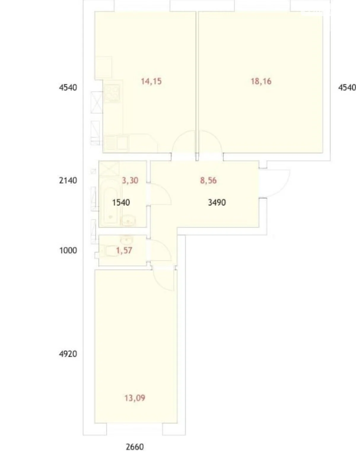 Продається 2-кімнатна квартира 60 кв. м у Ірпені, вул. Білокур(Курська), 0