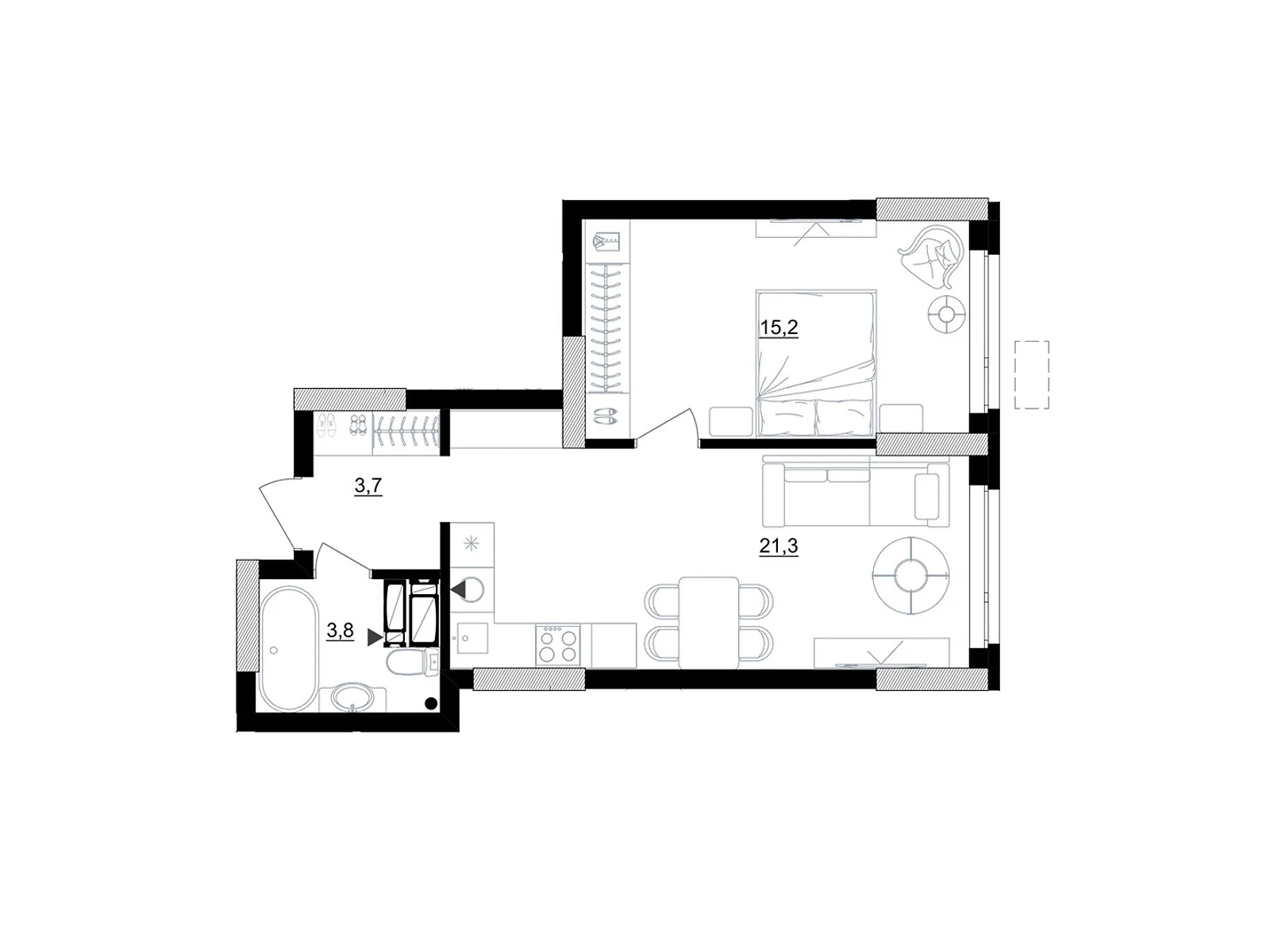 Продается 1-комнатная квартира 52.6 кв. м в Киеве, ул. Березняковская, 29