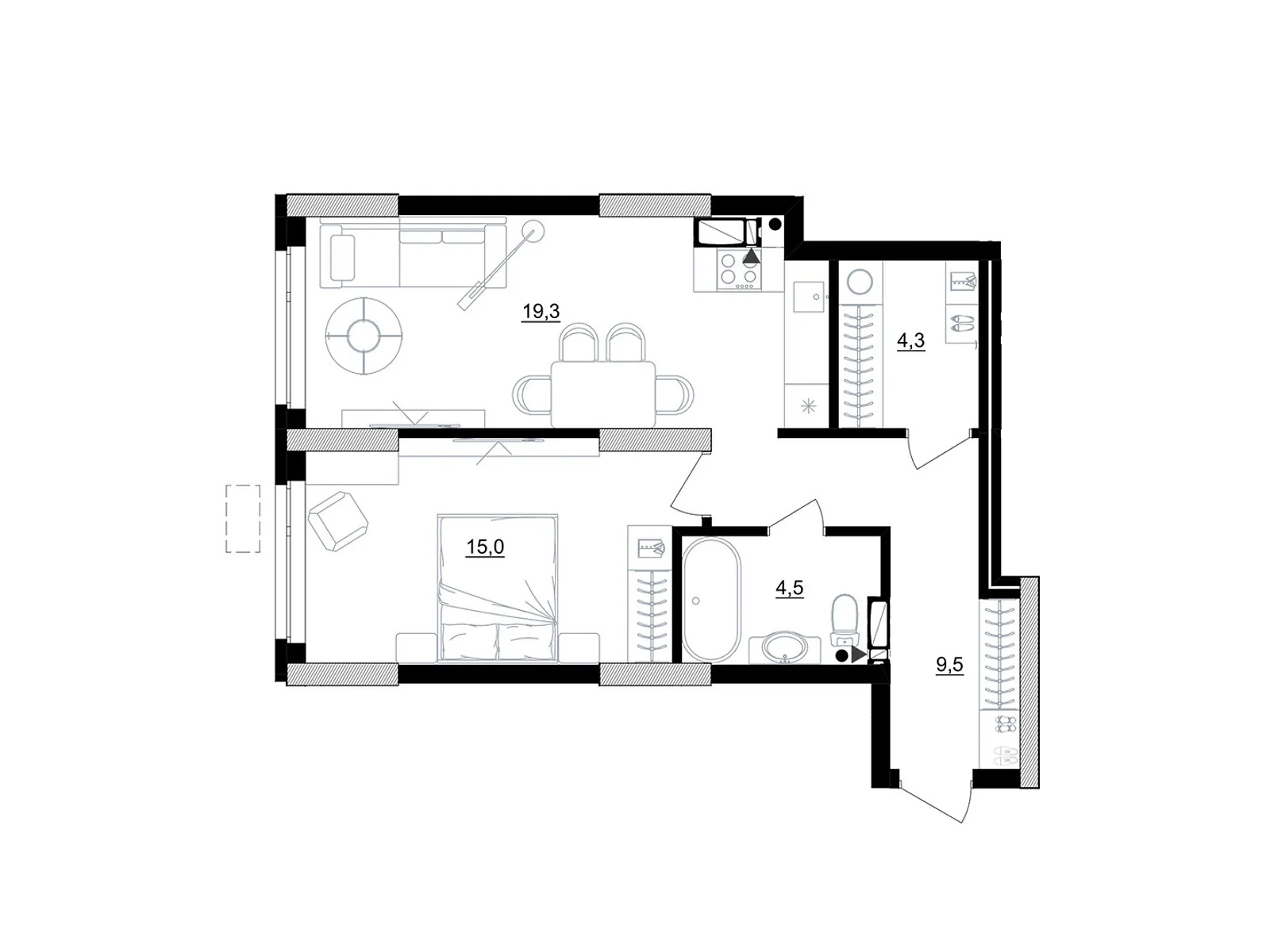 Продается 1-комнатная квартира 52.6 кв. м в Киеве, ул. Березняковская, 29