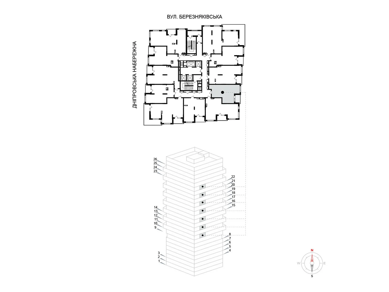 Продается 1-комнатная квартира 44.1 кв. м в Киеве, ул. Березняковская, 29