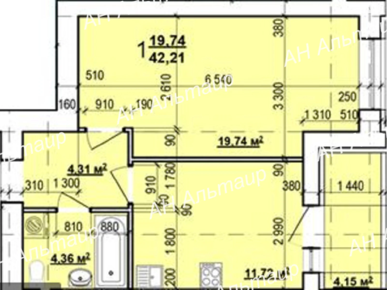 Продається 1-кімнатна квартира 42.21 кв. м у Харкові, просп. Героїв Харкова(Московський), 5 - фото 1