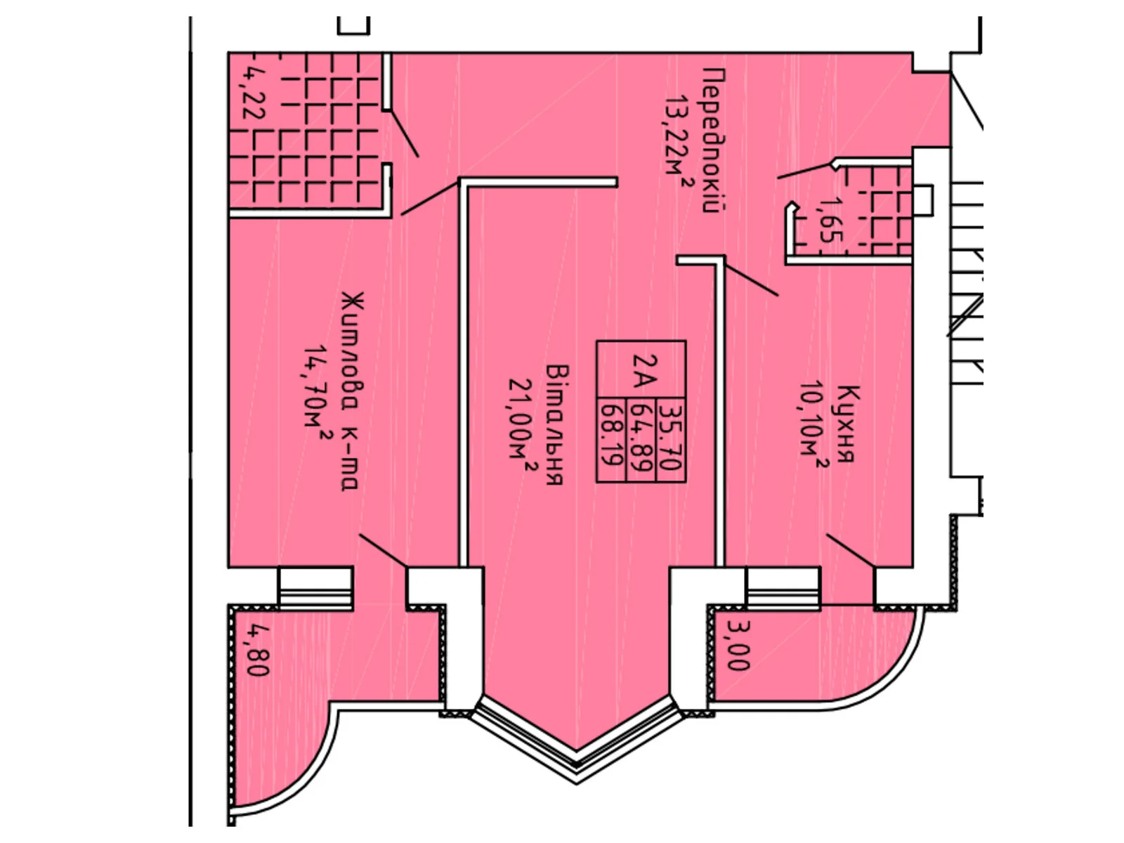 Продается 2-комнатная квартира 69.6 кв. м в Верховине, цена: 34800 $