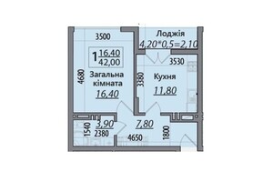 Продається 1-кімнатна квартира 42 кв. м у Чернівцях, вул. Руська