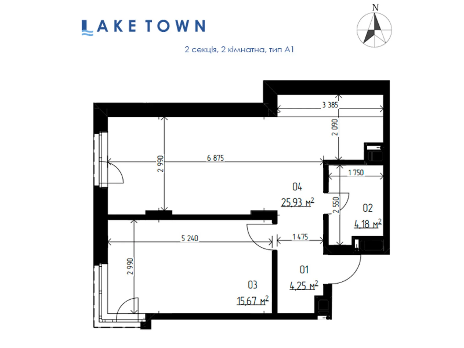 Продается 2-комнатная квартира 49.89 кв. м в Ровно, цена: 42407 $