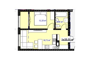 Продается 1-комнатная квартира 35.55 кв. м в Ивано-Франковске, цена: 567287 грн