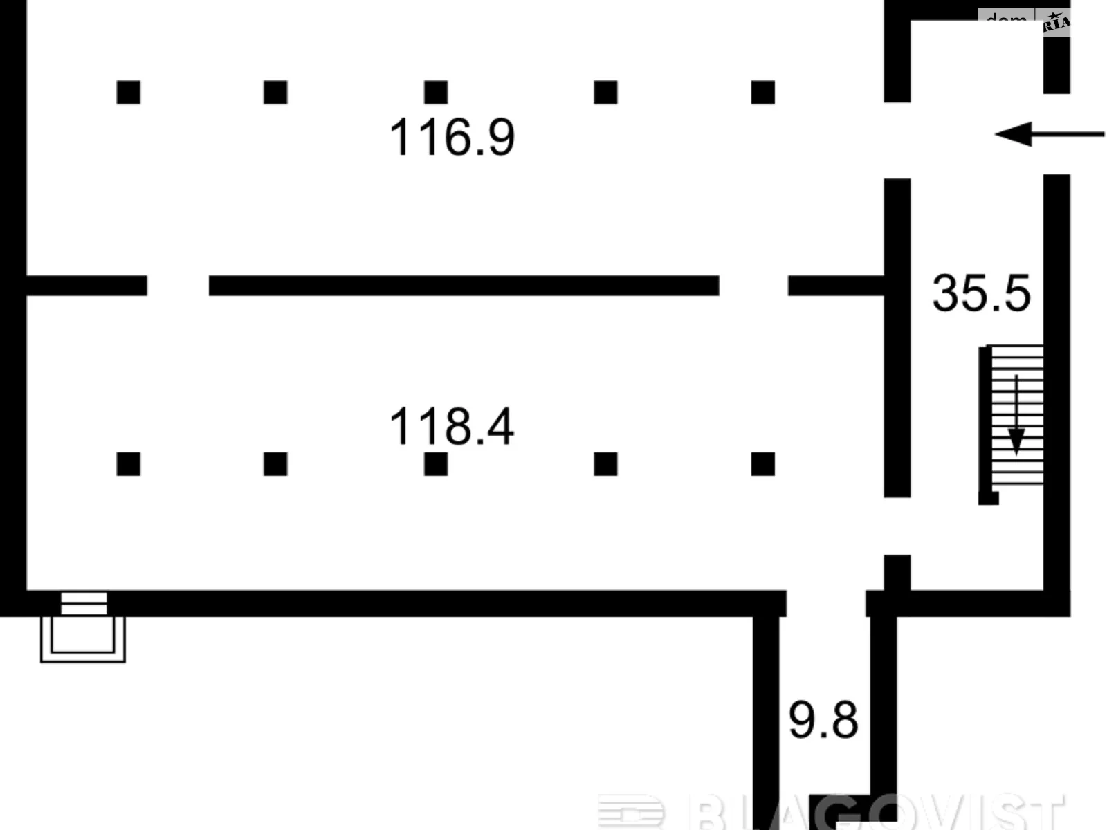 Продается помещения свободного назначения 245 кв. м в 5-этажном здании, цена: 120000 $