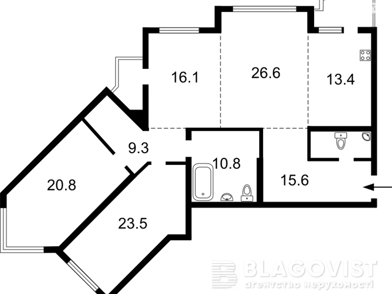 Продается 3-комнатная квартира 146 кв. м в Киеве, ул. Княжий Затон, 21