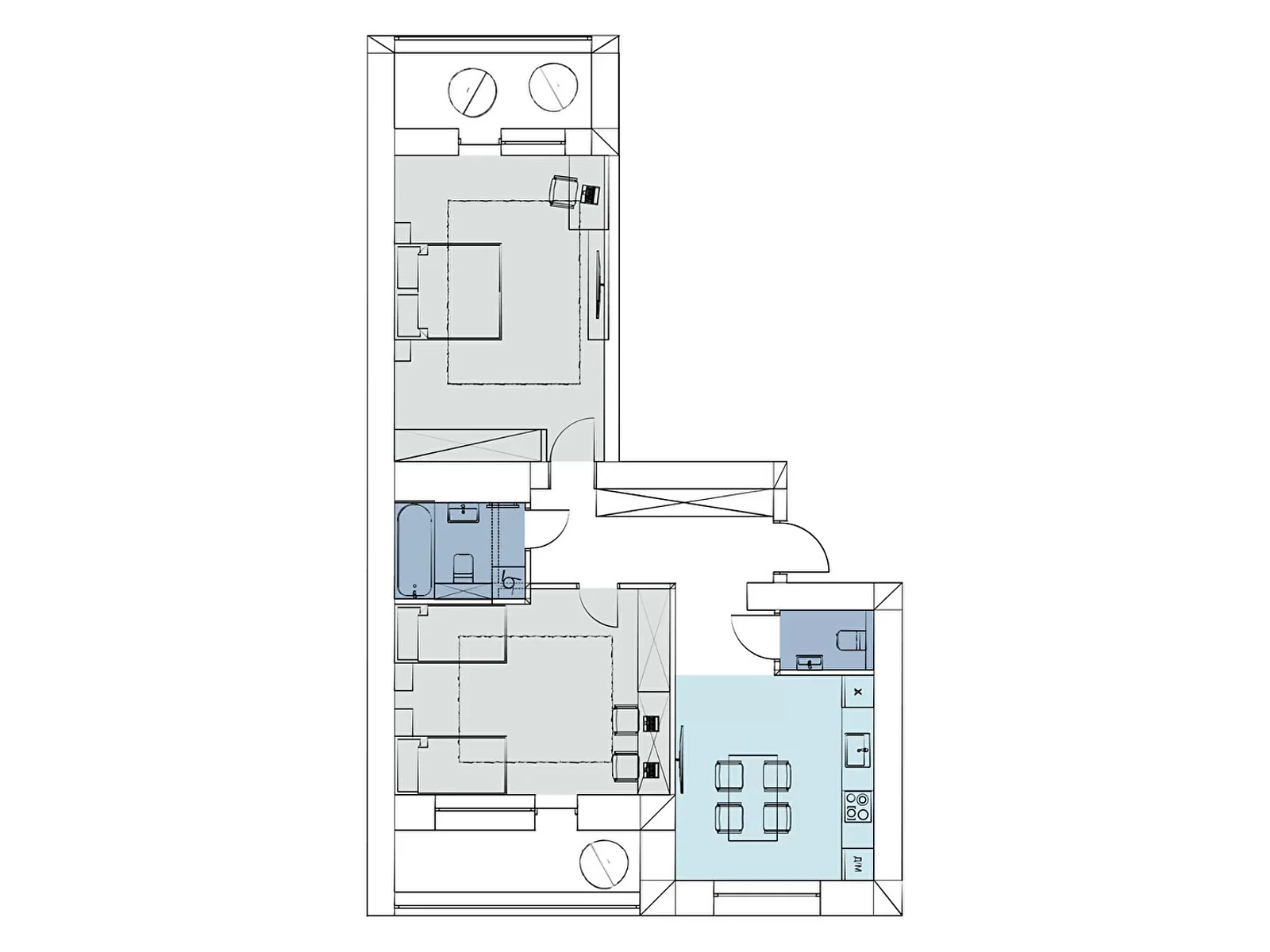 Продается 2-комнатная квартира 85.8 кв. м в Липинах, цена: 60540 $ - фото 1