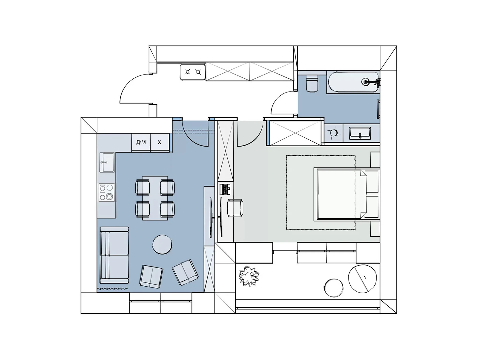 Продается 1-комнатная квартира 59.4 кв. м в Липинах, цена: 52105 $