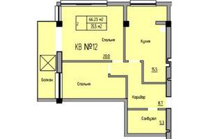 Продается 2-комнатная квартира 66.4 кв. м в Ровно, цена: 2041738 грн