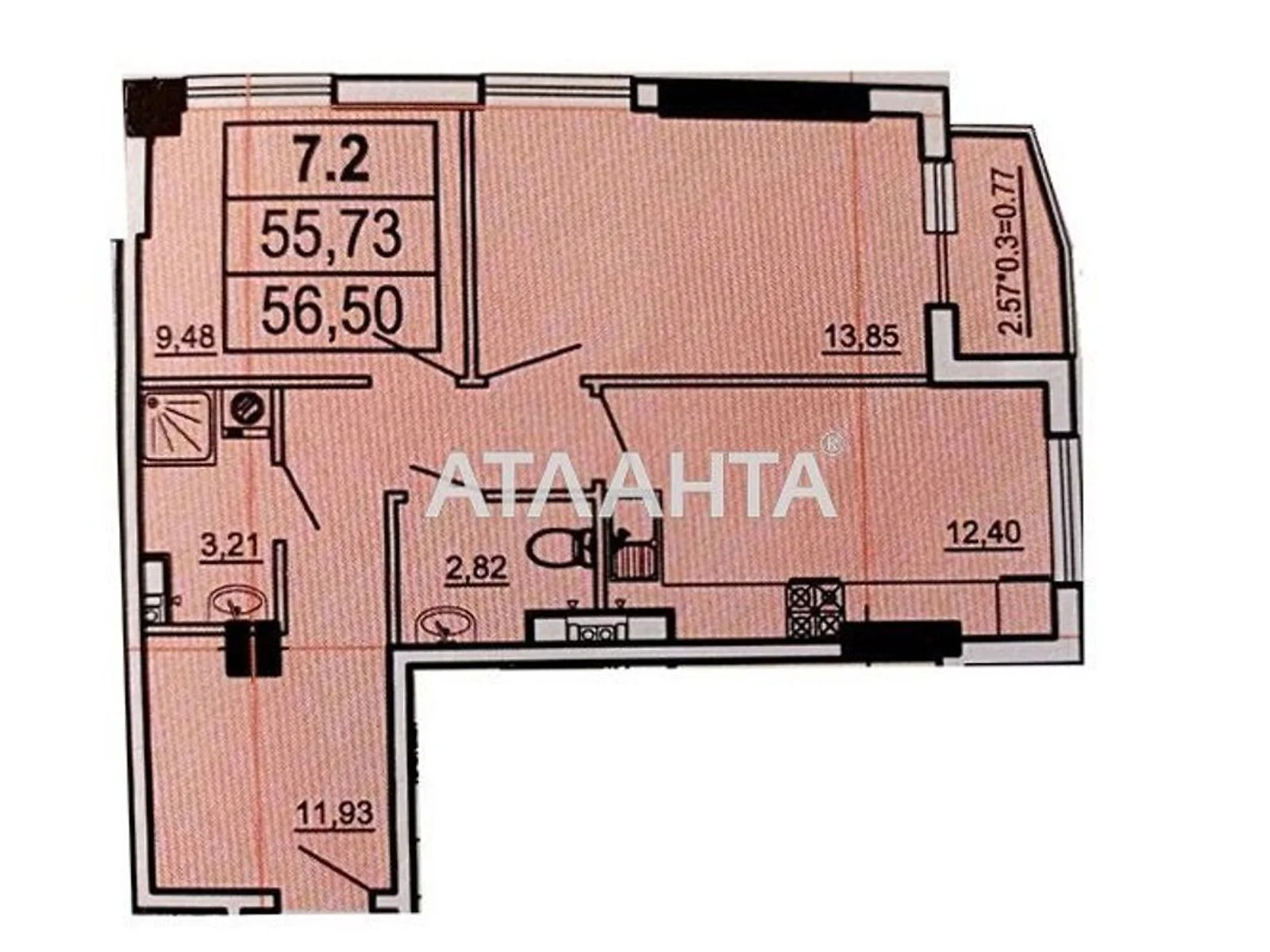 Продается 2-комнатная квартира 57 кв. м в Одессе, пер. Куликовский