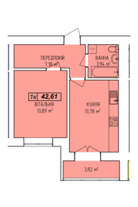 Продается 1-комнатная квартира 42.6 кв. м в Ивано-Франковске, цена: 29187 $