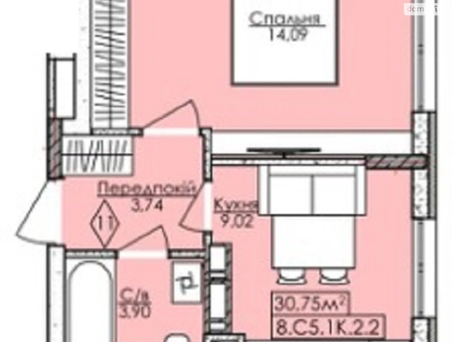 Продається 1-кімнатна квартира 31 кв. м у Бучі - фото 2