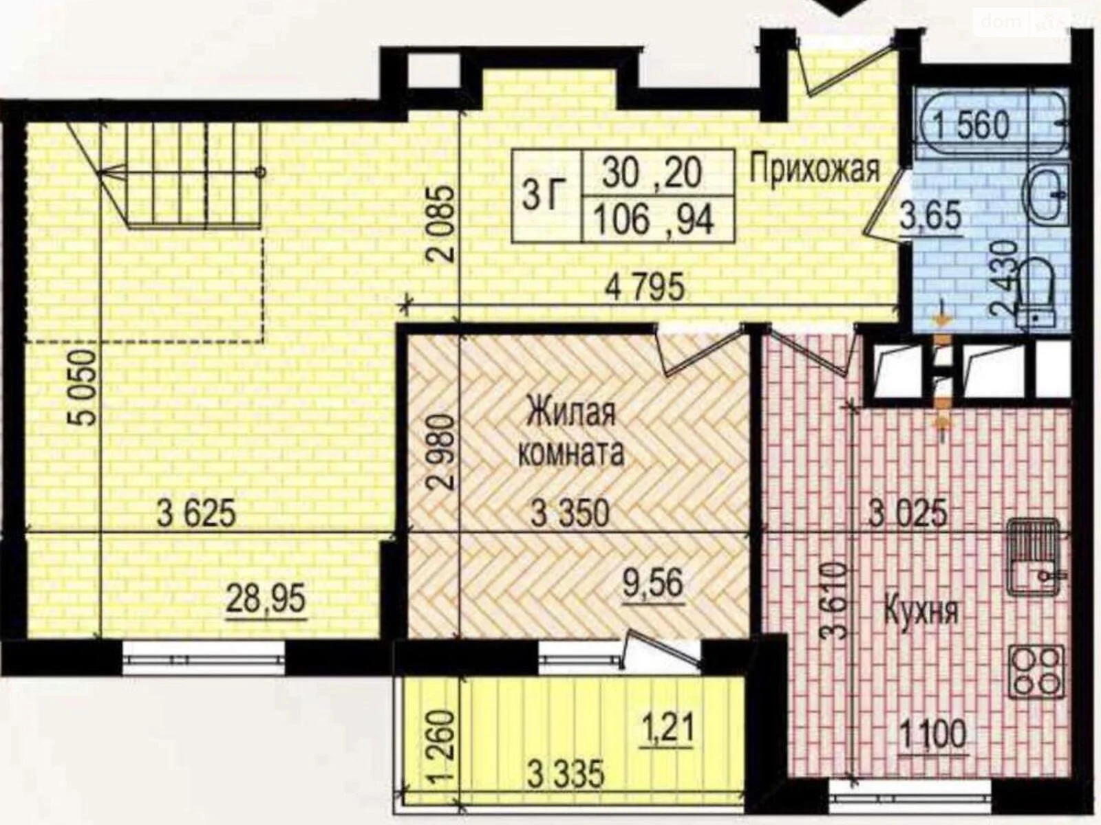 Продается 4-комнатная квартира 106 кв. м в Харькове, просп. Героев Харькова(Московский), 144