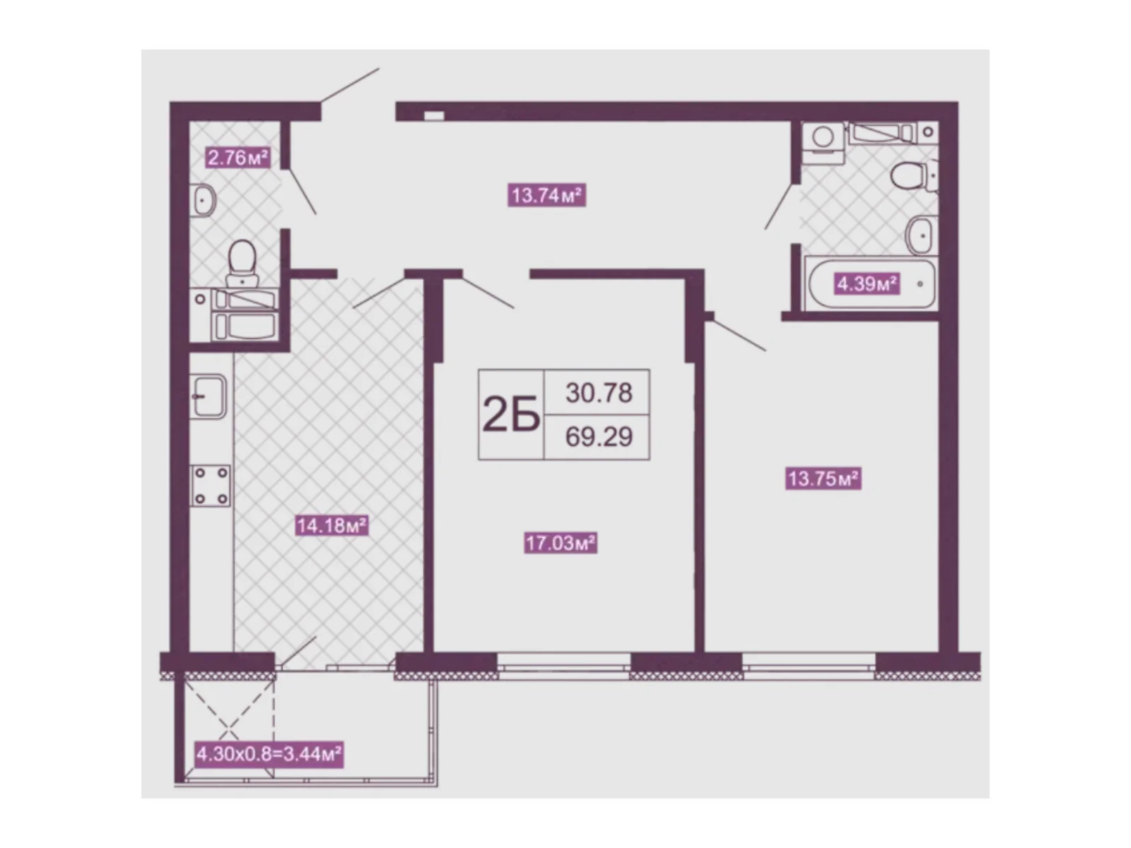 Продается 2-комнатная квартира 69.29 кв. м в Киеве, ул. Васильковская, 37 - фото 1