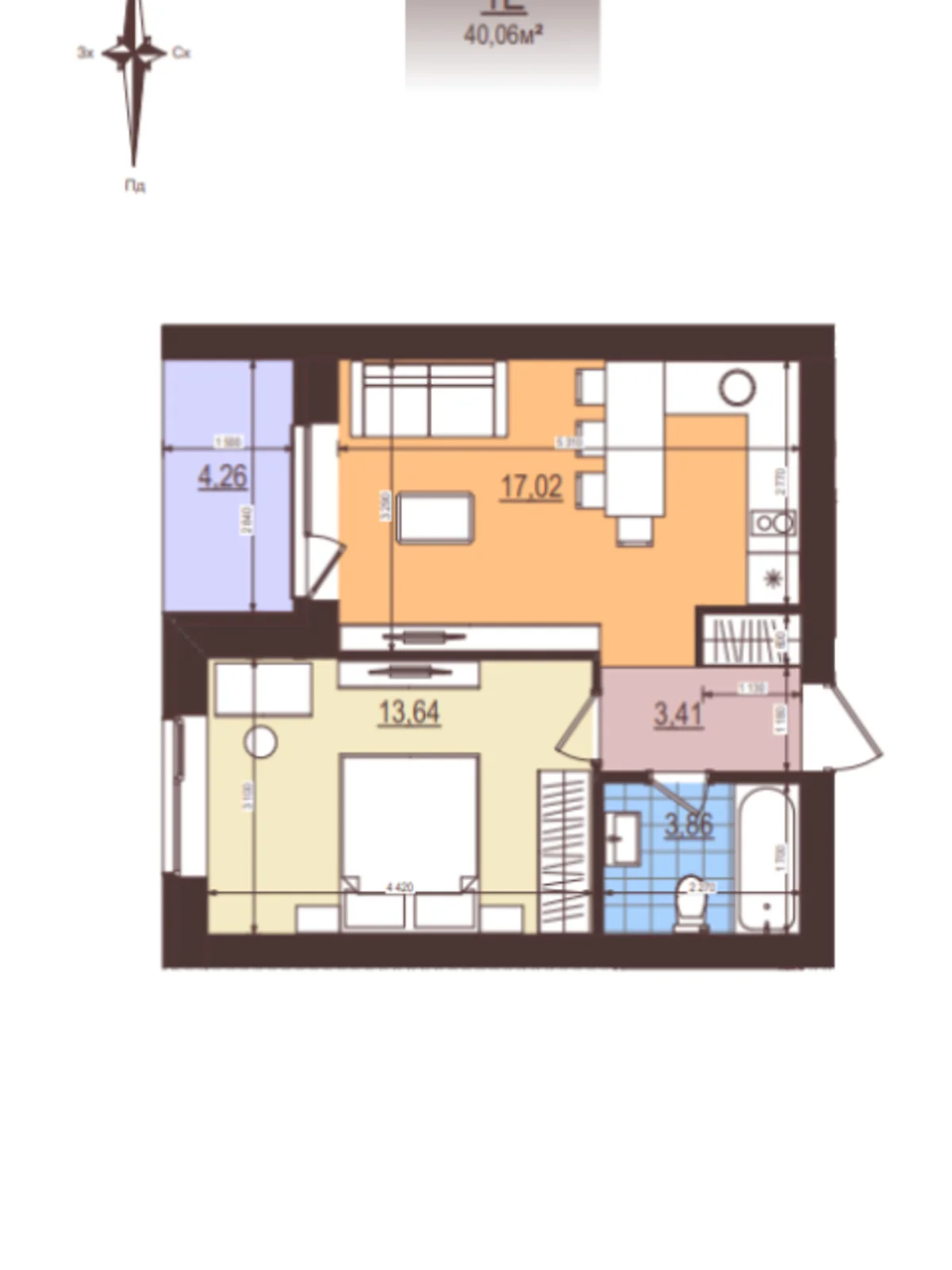 Продается 1-комнатная квартира 41 кв. м в Гостомеле, ул. Мирная - фото 1