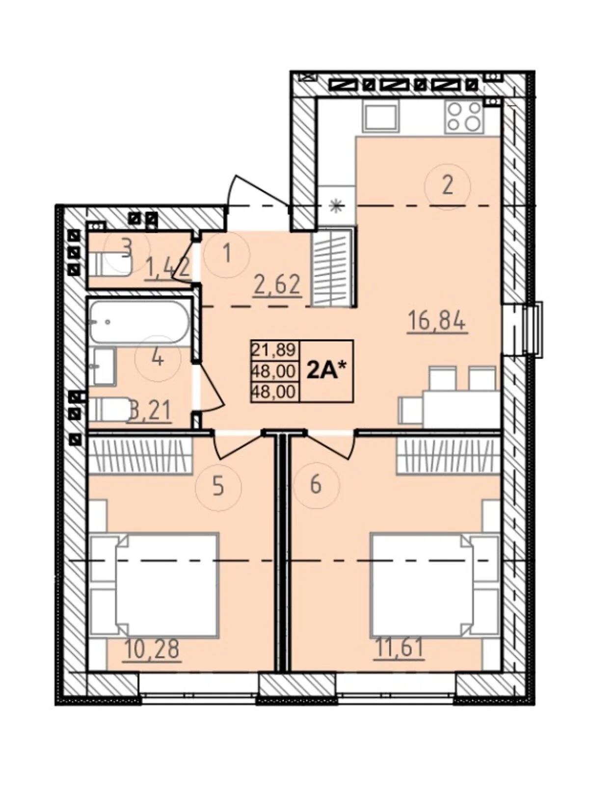 Продается 2-комнатная квартира 48 кв. м в Буче, Мирна