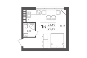 Продається 1-кімнатна квартира 29.4 кв. м у Броварах, Анатолія Луценко вулиця