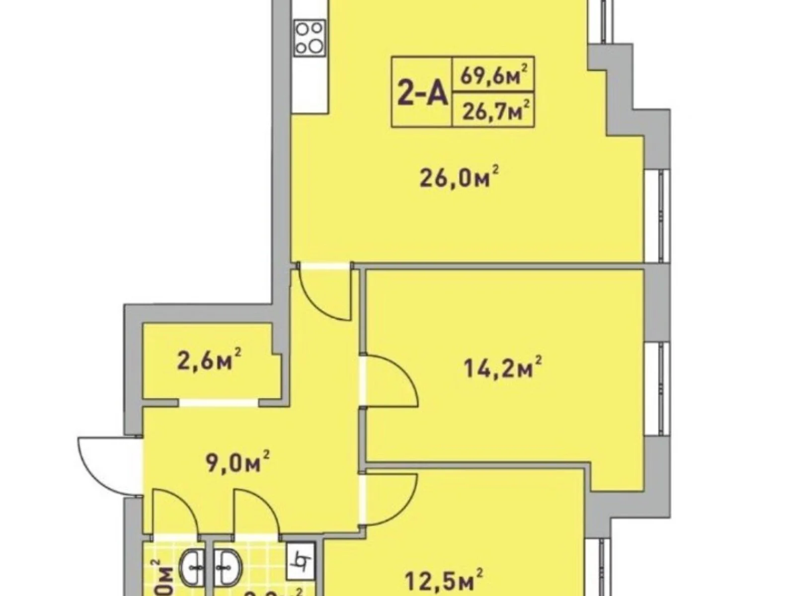 Продається 2-кімнатна квартира 70 кв. м у Ірпені, вул. Університетська, 3/1