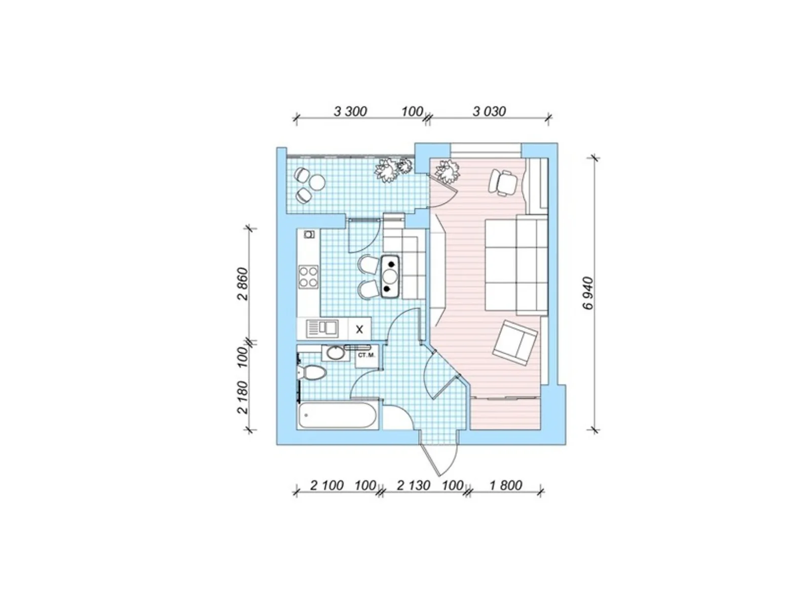 Продается 1-комнатная квартира 38 кв. м в Белогородке, ул. Столичная, 1